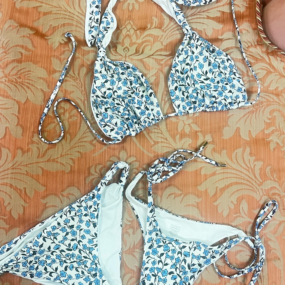 Monday Swimwear Floral Bikini Set in Lake Como Watercolor Print
